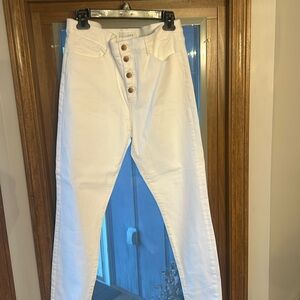 Loft High Waist Skinny button up Jeans